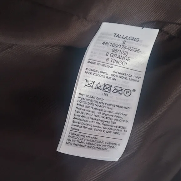 New BANANA REPUBLIC Herringbone Captain's Blazer - 8 Tall - Picture 5 of 9